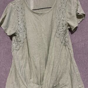 Rewind Green Embellished Tie Front Blouse